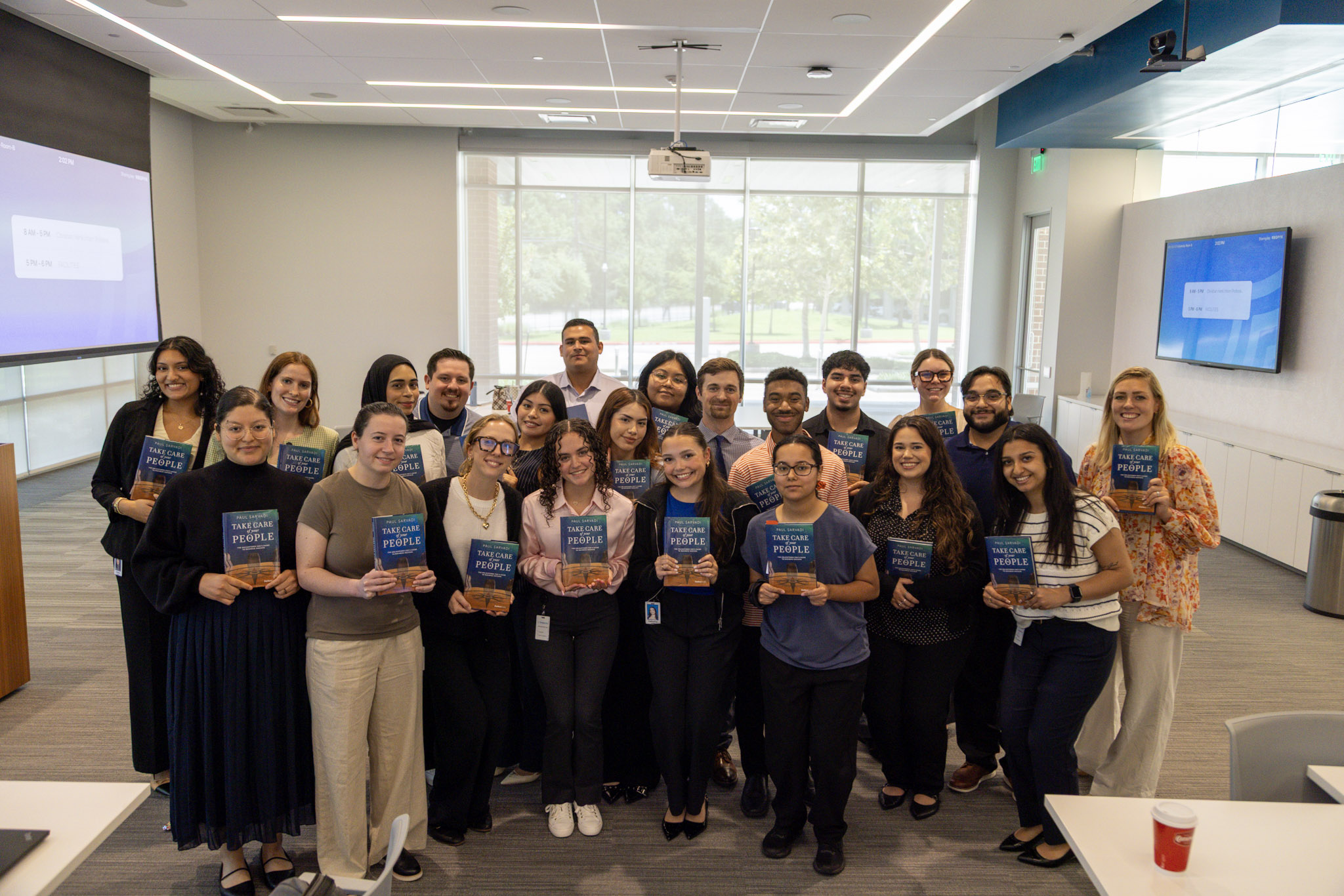 Staff and contractors at work